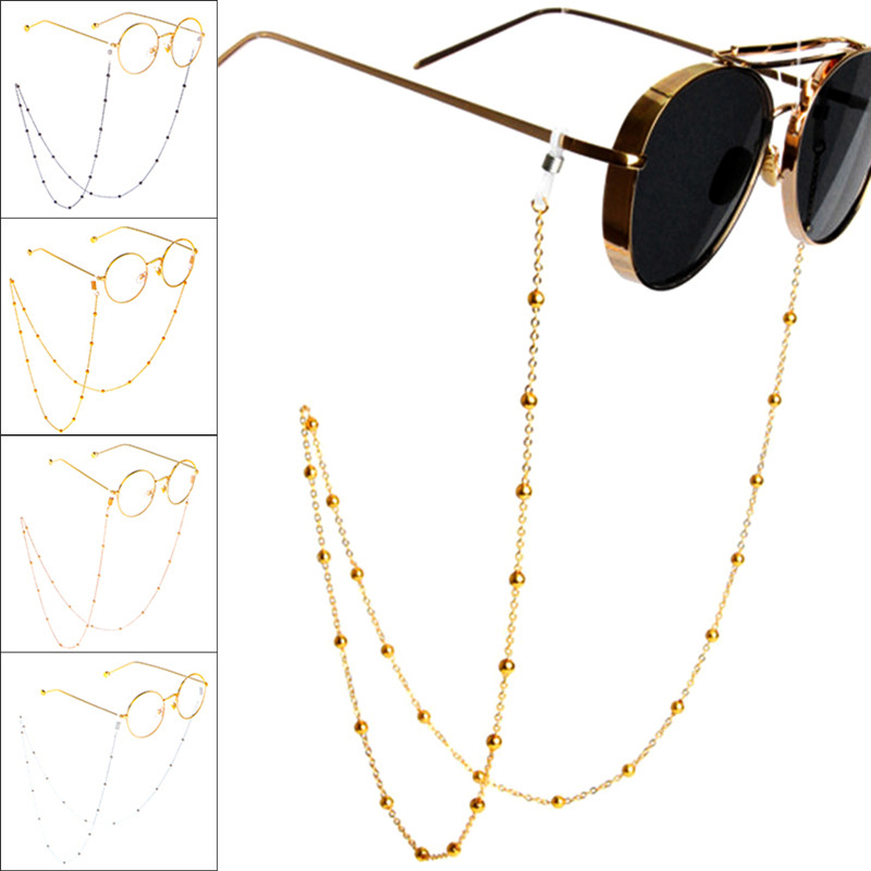 

Eyeglass Chain Sunglasses Reading Beaded Glasses Chain Eyewear Rope Lanyards Rose Gold Silver Glass Cord Neck Strap Sunglasses trap