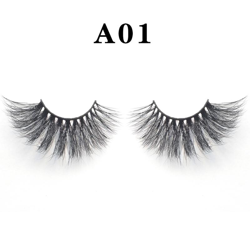 

1 Pair 25MM Lashes Dramtic 6D 100% Mink Hair False Eyelashes Wispies Fluffy Full Strips Eyelashes Long Handmade Eye Extension