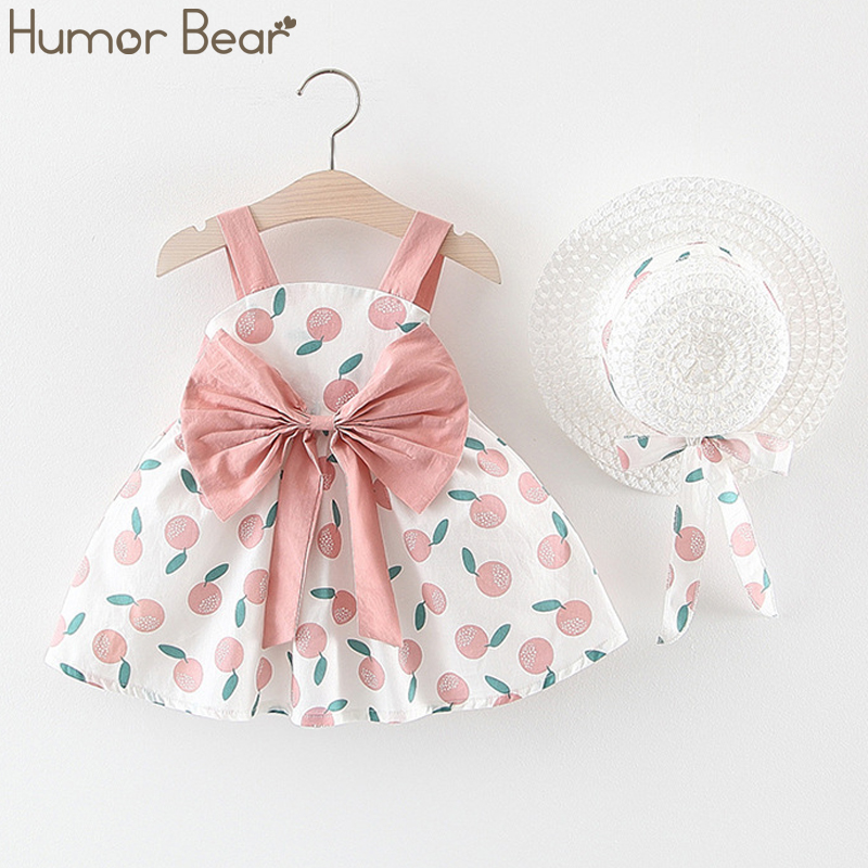 

Humor Bear New Summer Baby Girl Dress Fruit Bow Vest Dress Fashion Hat As A Gift 2PC Set Baby Kids ClothingToddler Girls Clothes, 085i70