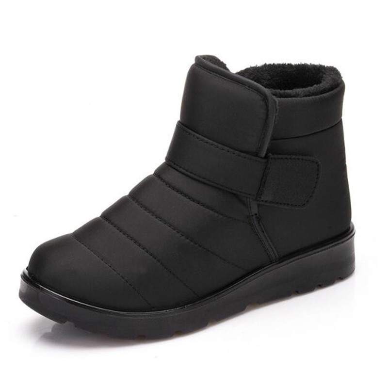 

New Fashion Men Boots Waterproof Ankle Snow Boots Winter Work Shoes Keep Warm Fur Men Footwear Outdoor Plush Shoes, Black