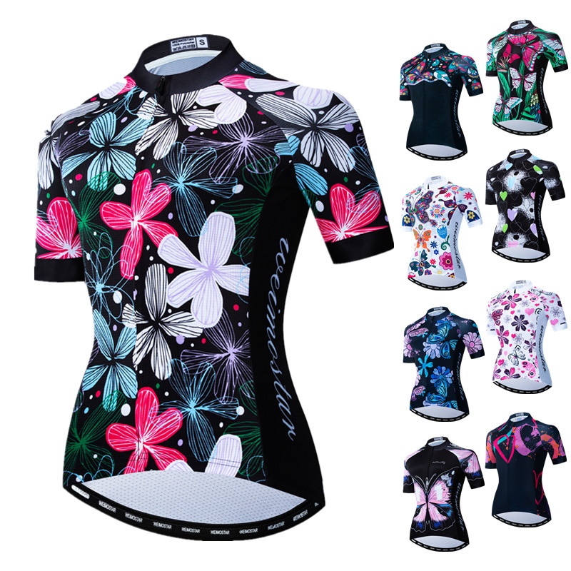 

Weimostar Women' Cycling Jersey MTB Bike Jersey Short Sleeve Bicycle Shirt Pro Team Cycling Clothing Maillot Camisa Ciclismo, Model 17