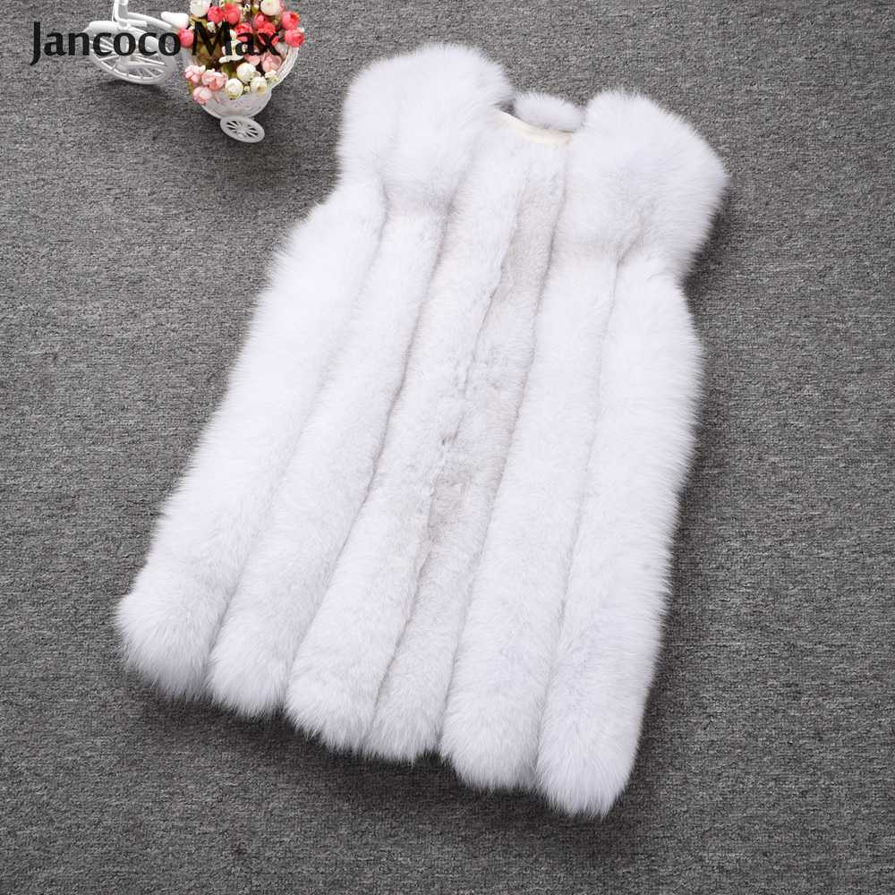 

Women's Real Fur Gilets Top Quality Natural Fur Vest Fluffy Warm Winter Waistcoat S7495, Beige