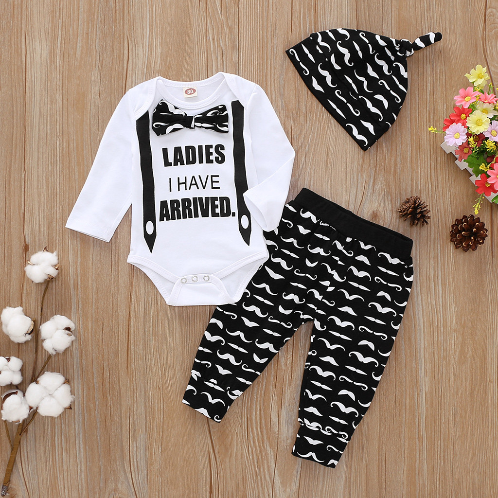 

Newborn Infant Baby Boys Girls Letter Romper Bodysuit Long Pants Hat Outfits Newborn Baby Girls Long Sleeve Rompers Pants, Customize