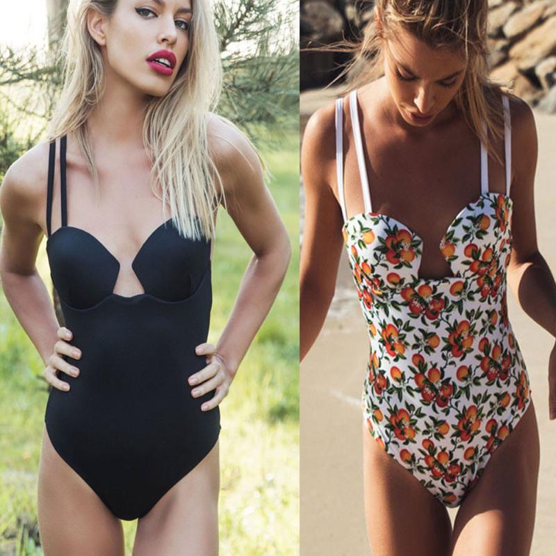 

Feminino Swimwear 2019 Print Swimsuit Women Floral Beachwear Sexy One Piece Bodysuit Woman Solid Swimming Traje De Bano Maio, 03