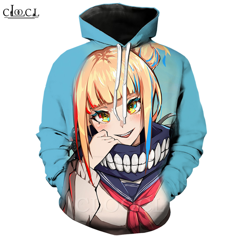 

new style sexy anime girl my hero academia hoodie ahegao manga 3d print men women pullovers himiko toga fashion coat, Hoodie 1