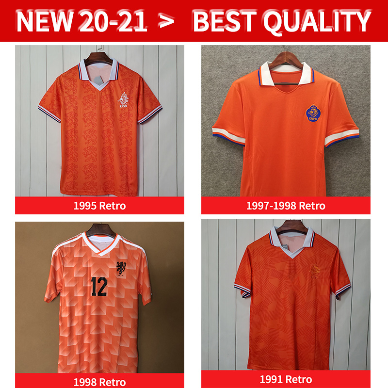 1988 Netherlands retro soccer jerseys 2012 Van Basten 2000 2002 1998 1994 Holland Retro football shirts BERGKAMP 1996 Gullit Rijkaard DAVIDS, Red