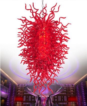 

Modern LED Lights Hand Blown Glass Large Chandeliers Lighting for Staircase Hotel Lobby Style