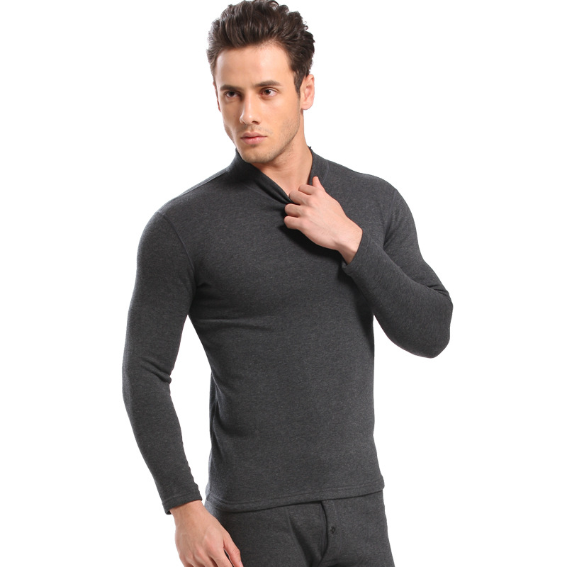 

New thermal underwear set mens long johns male Autumn winter shirt+pants 2 piece set warm thick plus size -XXXL, Black