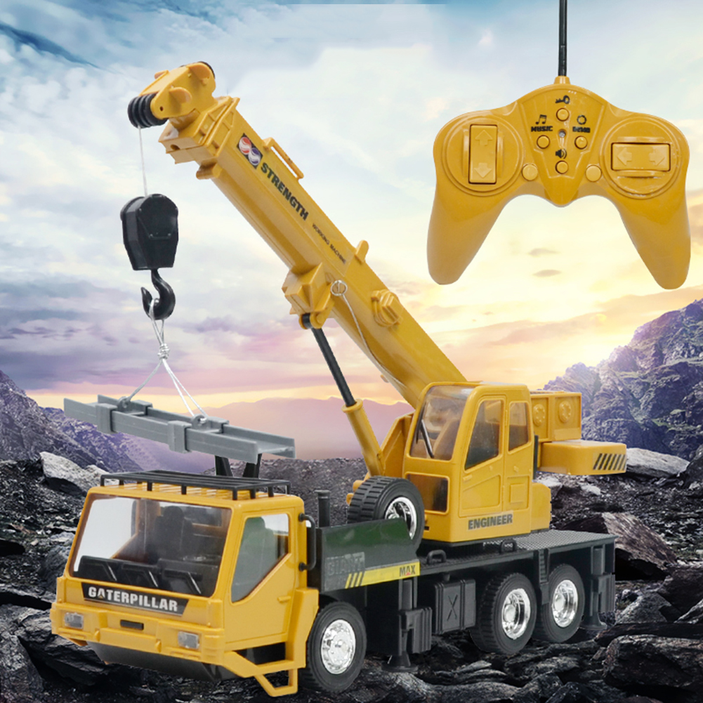Remote Control Truck Crane Toy Rechargeable Remote Control Lifting Simulation Crane Toy For