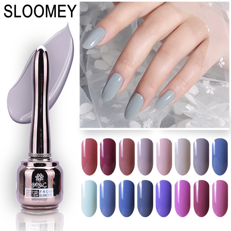 

SLOOMEY UV LED Gel Nail Polish 15ml High Quality Nail Art Salon Hot Sale Gray Gel Polish 316 Colors Base Top UV, Base coat