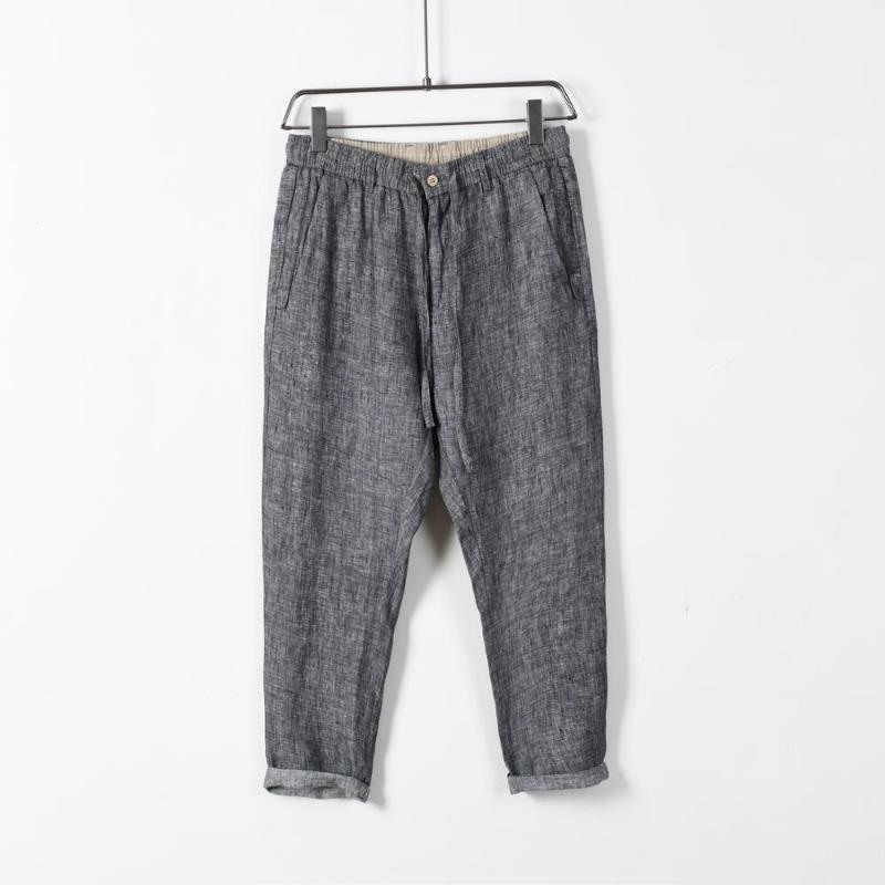 

Men Spring Summer Fashion Japan Harajuku Simple Elastic Waist Solid Color High Quality Linen Ankle Length Pant Male Casual Pants, Grey