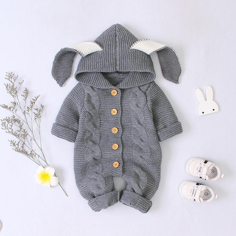 

Baby Rompers Knitted Cartoon Rabit Baby Rompers Knitted Long Sleeve Knit Newborn Bebes Boys Girls Jumpsuits