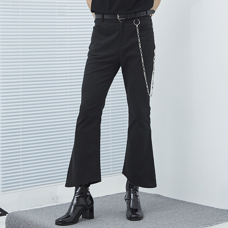 

27-44 2017 men's clothing Hair Stylist fashion Singer personality male bell-bottomed pants stage plus size costumes, Black