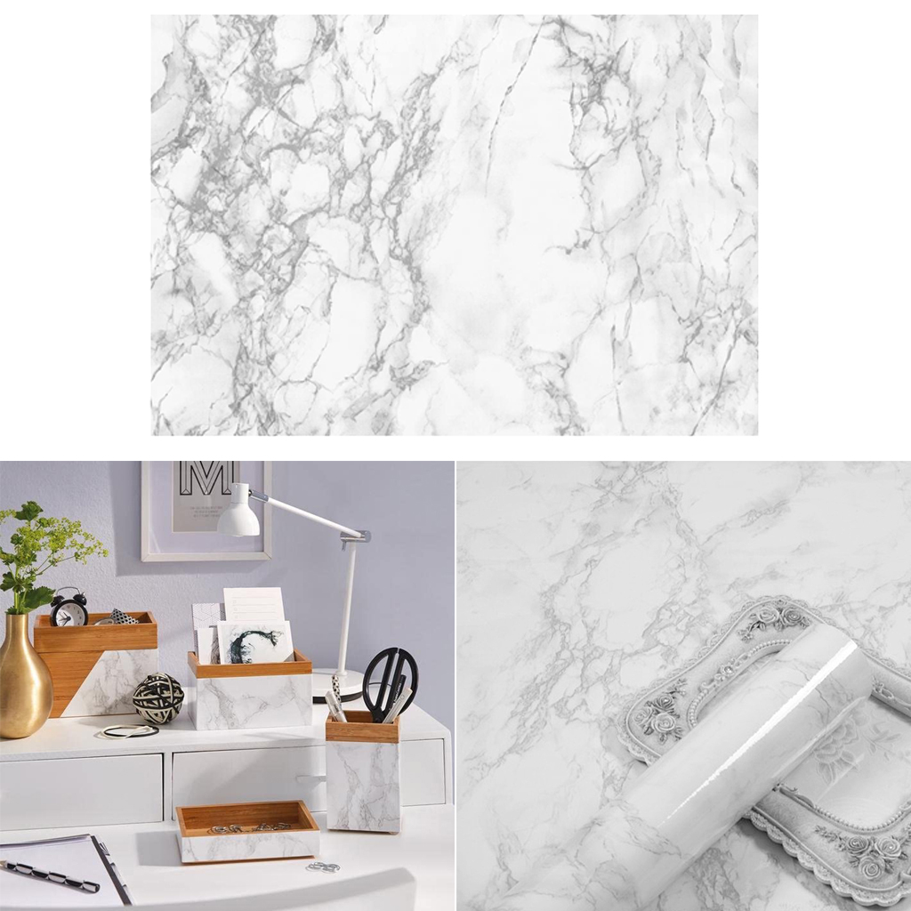 

2pieces marble contact paper wall paper for bathroom table decoration arts