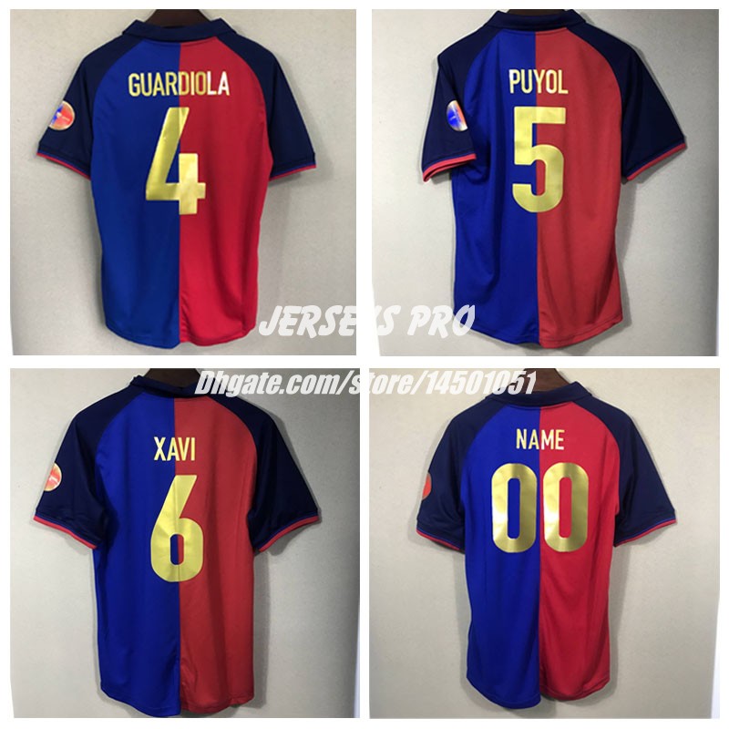 

Camp Nou 1998 1999 Custom Retro Soccer Shirts 100 Years Football Tops Camiseta de fútbol Guardiola Figo Puyol Xavi Rivaldo Kluivert
