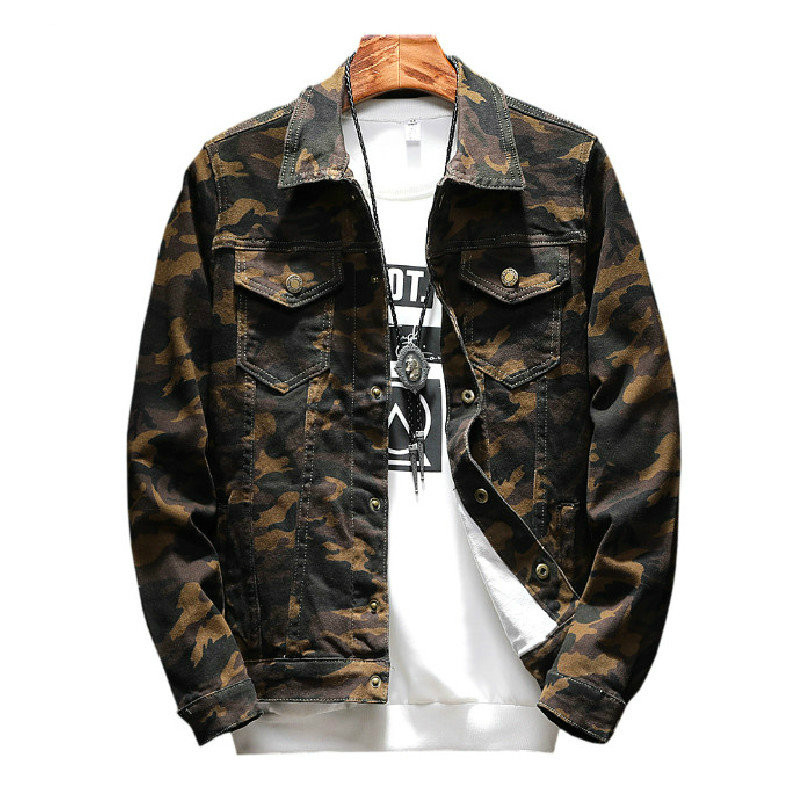 

Male Outwear Jaqueta Masculino Jeans Jacket And Coats Fashion Design Autumn Brand Clothing Mens Camouflage Denim Jacket Coat