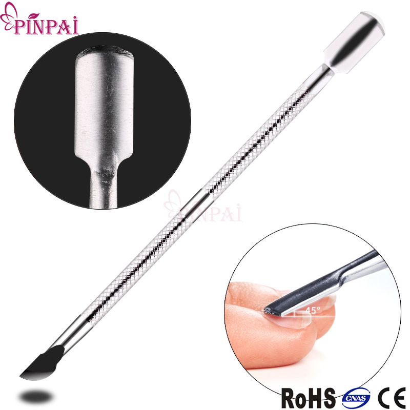 Pro Small Stainless Steel Cuticle Pusher Double Head Spoon Remover Manicure Trimmer Cuticle Pusher Wholesale Hot D020-image-444127602