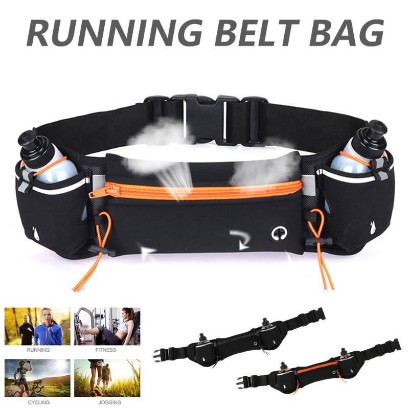 

Marathon Jogging Dual Pocket Cycling Waist Bag Running Hydration Belt Unisex Fanny Pack Phone Holder For Water Bottles, Orange