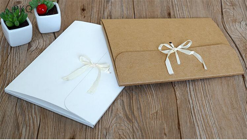 

large kraft Envelope shape Packaging box flat White Paper Gift box For Silk Scarf underwear packaging