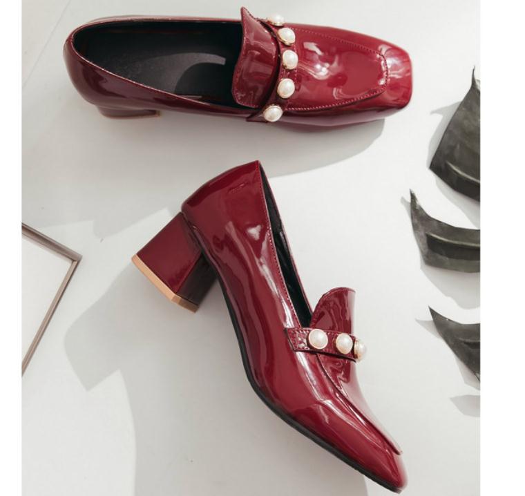 

2019 Women's shoes in Spring and Autumn with New style High heel Coarse heel Square head @118, Black