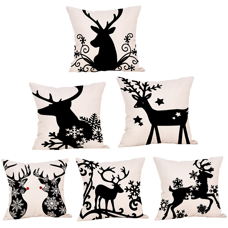 

45*45cm Christmas Elk Cushion Cover Christmas Decorations for Home Ornaments Home Decoration Ornaments 2019