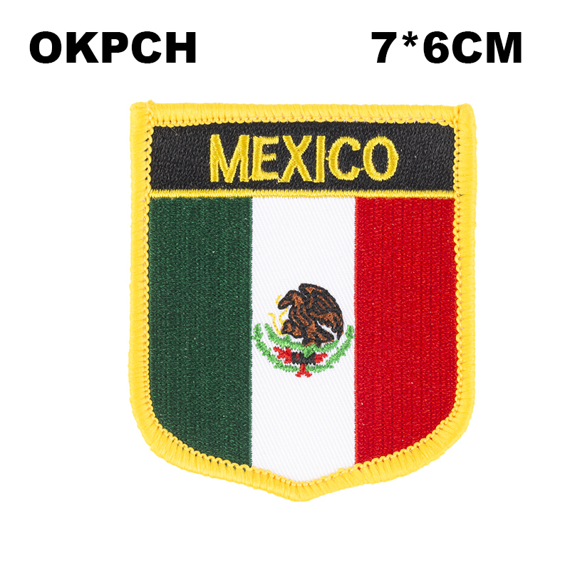 

Mexico Flag Embroidery Iron on Patch Embroidery Patches Badges for Clothing PT0134-S