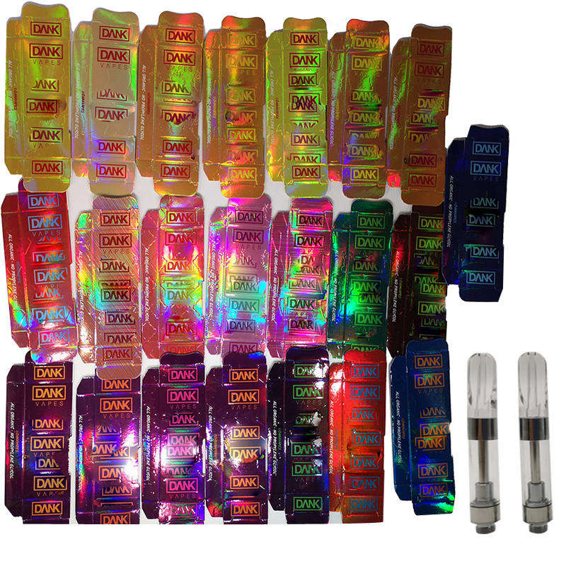 

Holographic Dank Vapes 510 Ceramic Cartridge Packaging Hologram Empty Vape Pen Vaporizer 1ml 0.8ML E Cigarettes Vape Tank E Cig Oil Atomizer