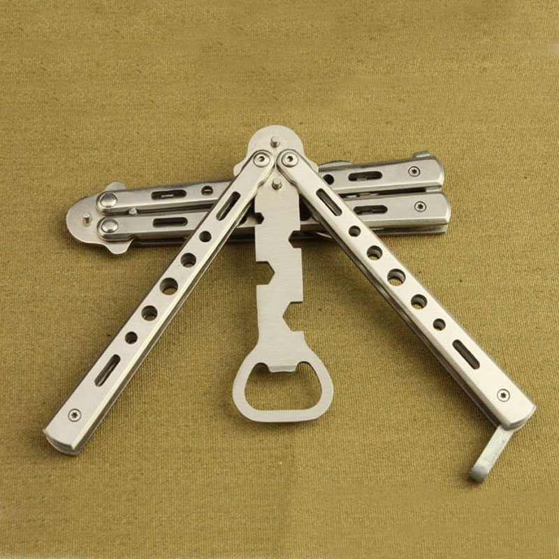 

Multifunction Bottle Opener Butterfly Sickle Butterfly Knife Training Beer Bottle Opener Practice Tool ZC0673