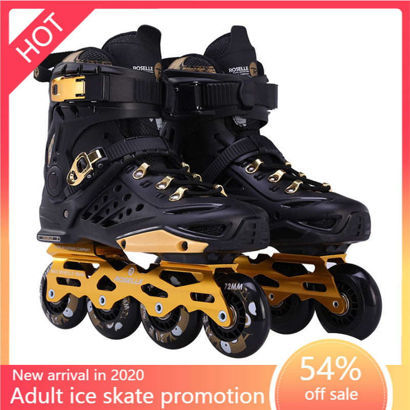 

Adult roller skates inline roller skates professional flat flower men and women full flash, No flash