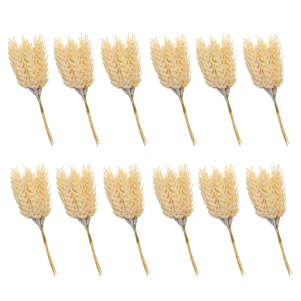 

12pcs wheat ears, dried flowers, garden plants, primary colors