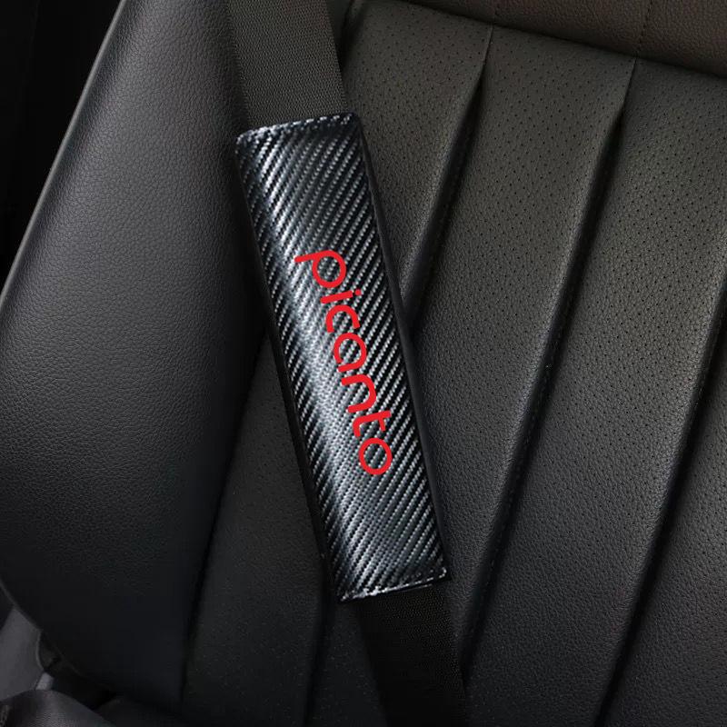 Bordado para cintur/ón de Seguridad de Coche Almohadilla para Racing hombreras para FR 888 2 Piezas de Fibra de Carbono