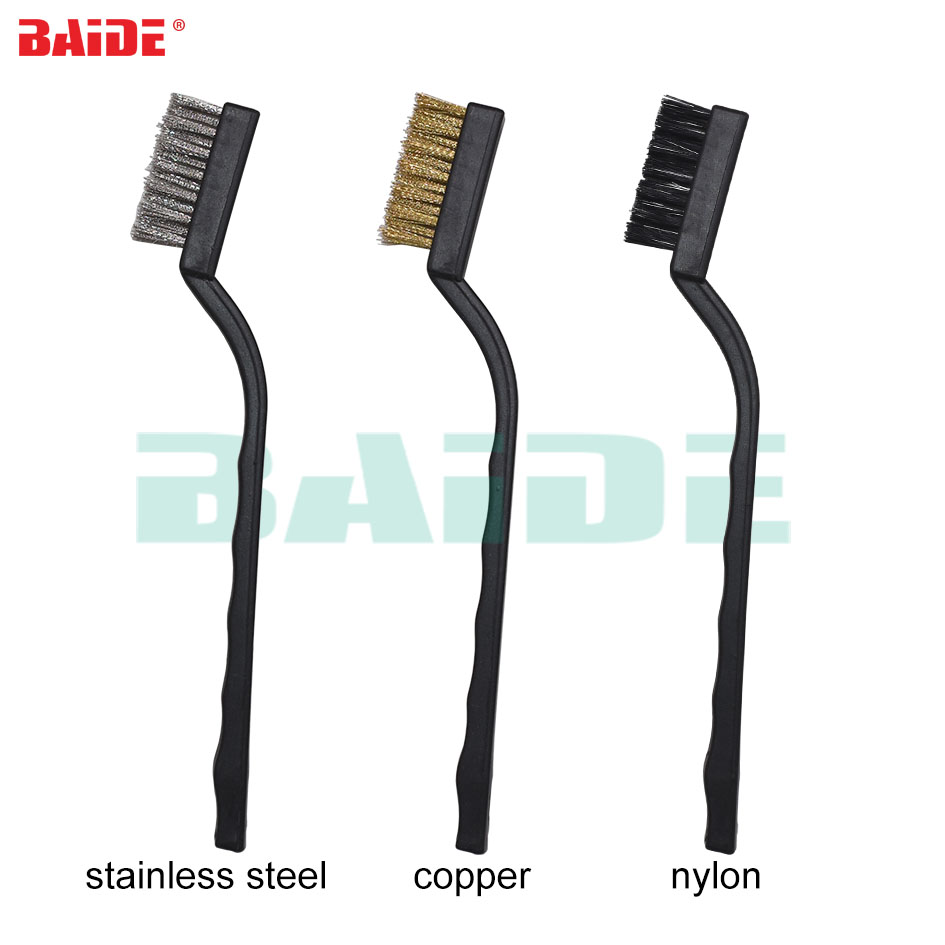 

170mm Stainless Steel Wire Brush Nylon Copper Wire Brushes Clean Derusting Tool Industrial Toothbrush Wholesale 500pcs/lot