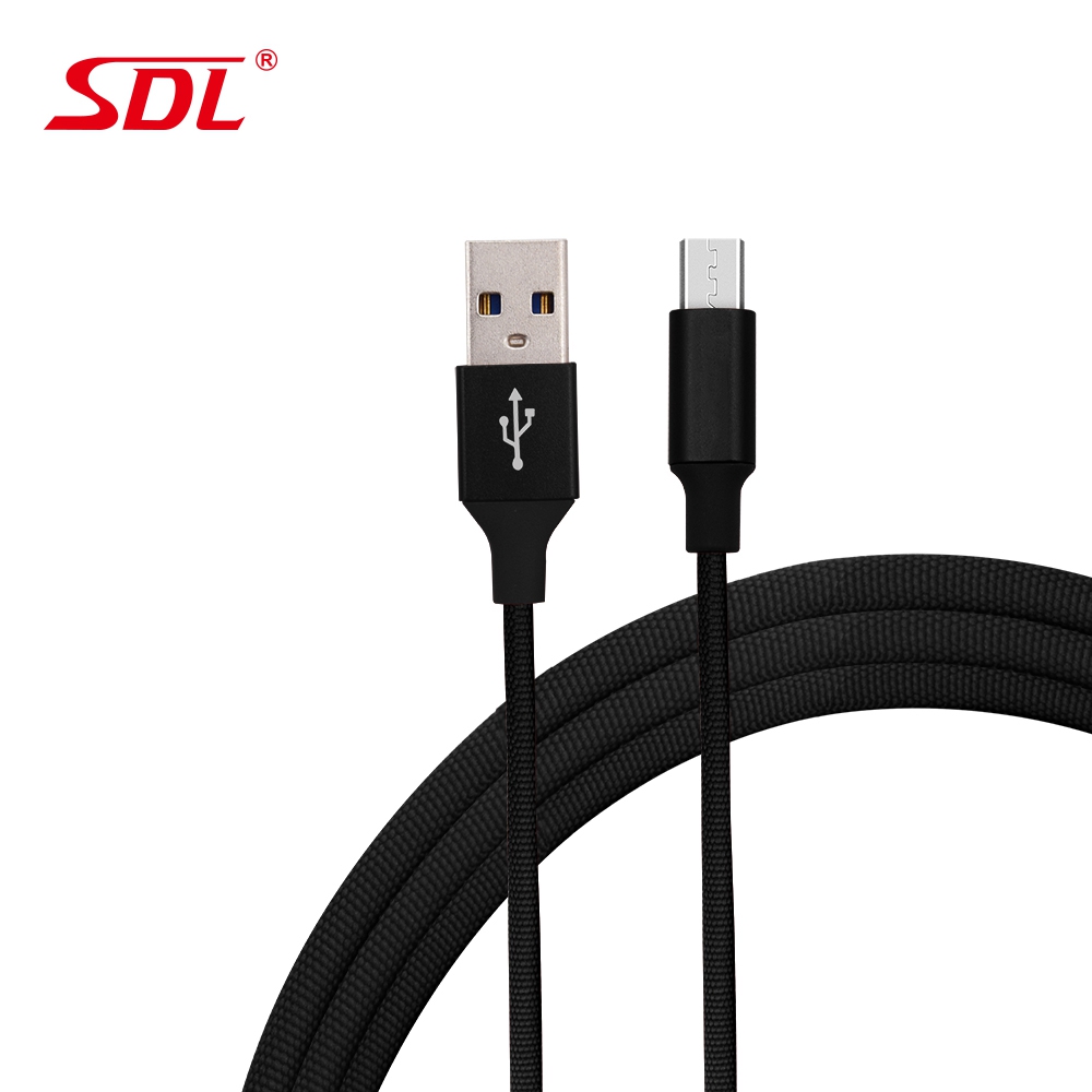 

SDL 2 Meter Nylon Micro USB Cable for Samsung HTC Huawei Android Fast Charger, Black
