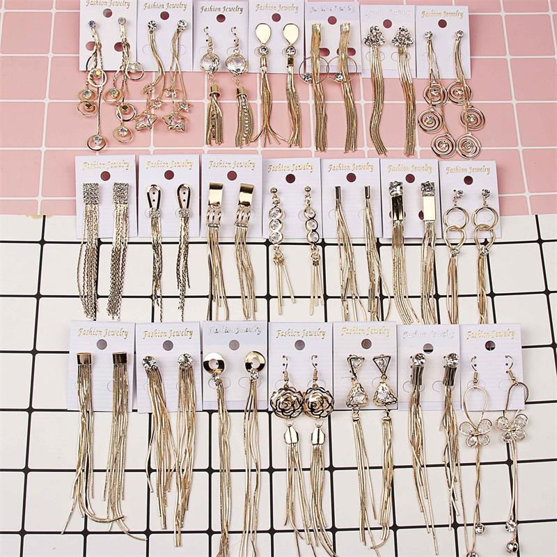 

Designer earrings Tassel Long Dangling Drop earrings Gold Silver Earrings quilling Austrian Crystal Bar Party Wedding Jewelry Mix DHL