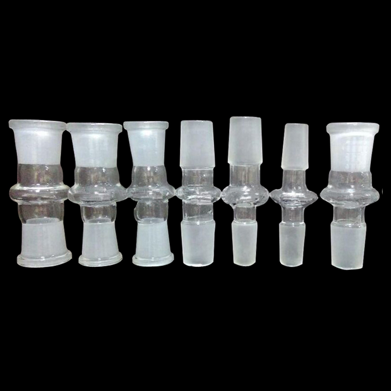 

10 Styles Option Glass Water Pipes Adaptor 14.4 18.8 14mm 18mm Female to Male Converter glass joint Adapters for Oil Rigs Glass Bong Smoking Accessories