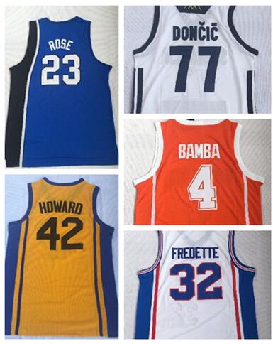 

iversity of MENS 23 ROSE 4 BAMBA 42 HOWARD 32 FREDETTE Basketball jerseys shirts,men Basketball wear College Trainers online store for sale