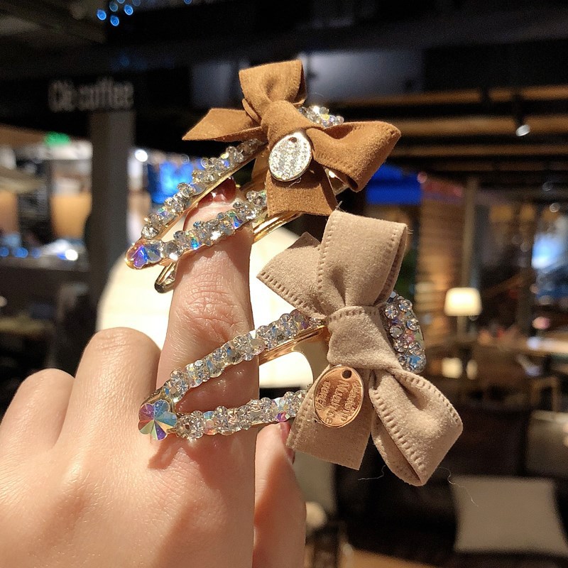 

Kimter Fabric Bow Hairclip Rhinestone Barrettes for Women Lady Crystal Hairpin Boutique Headwear Hair Accessories Free DHL M939F