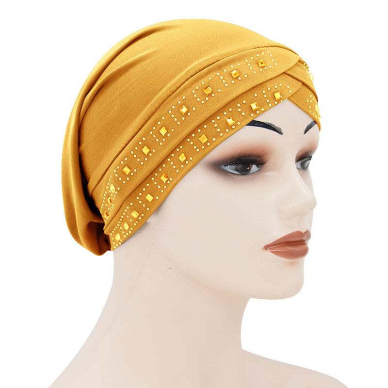 

Hot Selling New Arrival Solid Color Muslim Bandanas Countryside Style Women Turban Hijab Hat Stretch Caps Hair Accessories, Mixed color