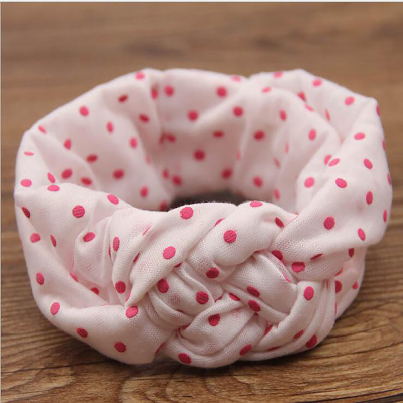 

Knitted Headband Baby Girl Hair Accessories Retro Twisted Elastic Wide Hair Scarf Hairband Dot Head Band Headwear Print Fashion, Pink