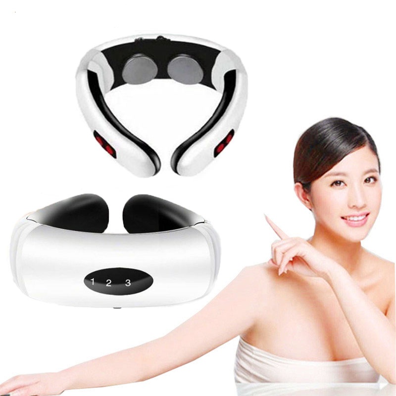 

New Electric Pulse Back and Neck Massager Far Infrared Heating Tool Health Care Relaxation Intelligent Cervical Massager