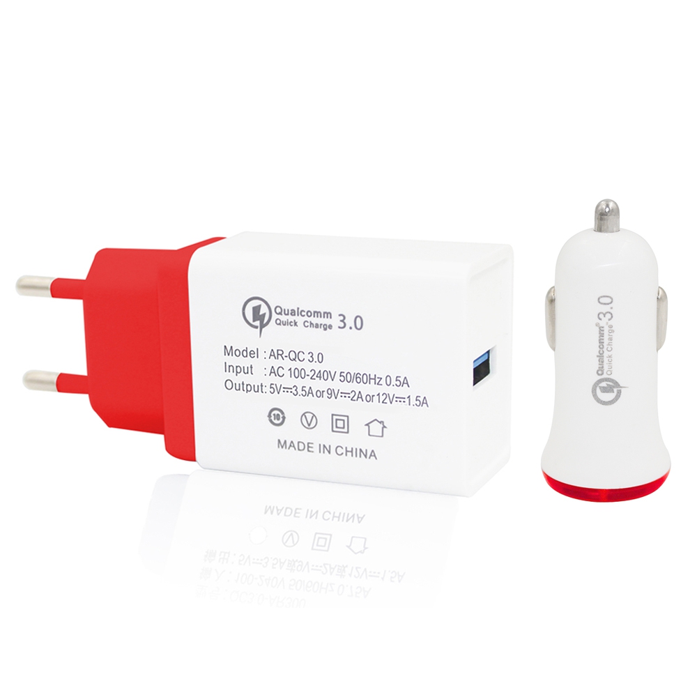 

Minismile QC3.0 Quick Charge Power Adapter with QC3.0 Fast Car Charger Kit