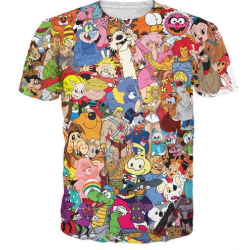 

New Fashion Womens/Mens Cartoon Totally 80s Funny 3D Print T-Shirt JK118, Red