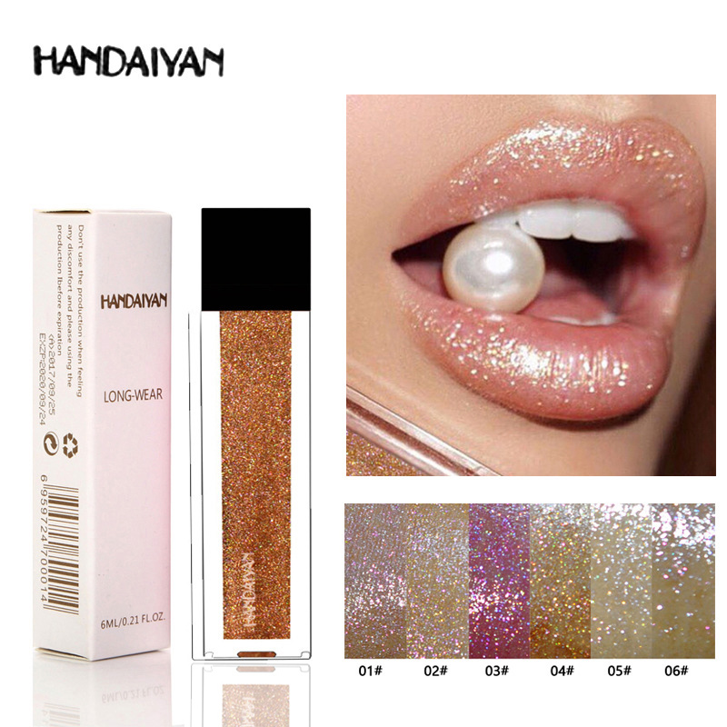 

Handaiyan lip gloss tubes luxury lipstick Glitter Ligloss Pigment Matte Velvet Long-lasting Non Stick Cup Makeup Lipgloss, Mixed color