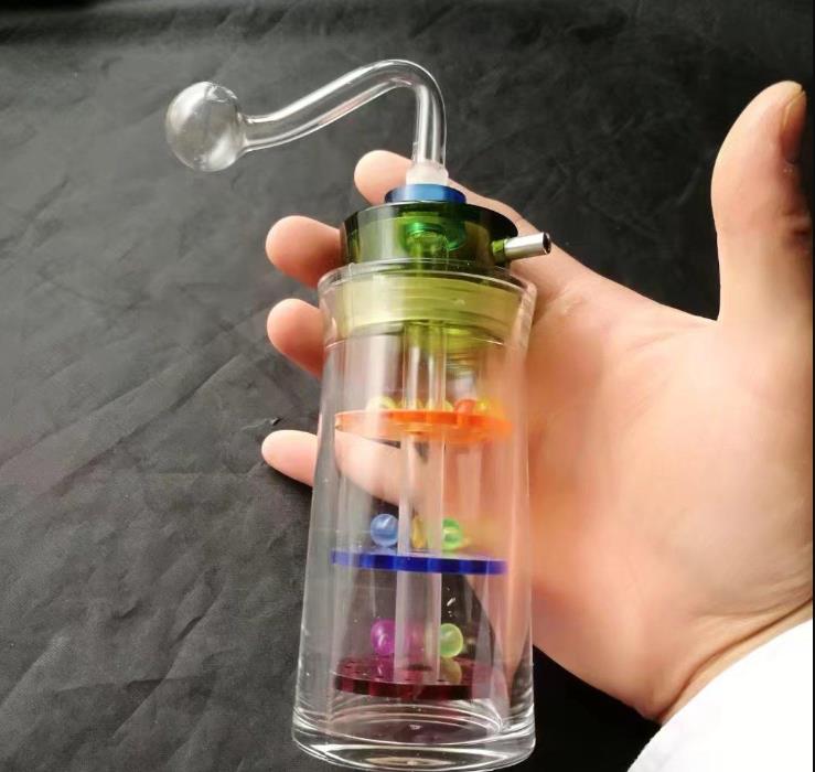 

Three layers of filtered hoods glass bongs accessories , Colorful Pipe Smoking Curved Glass Pipes Oil Burner Pipes Water Pipes Dab Rig Glass