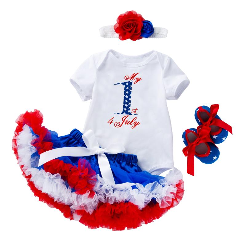 

Short Cake Skirt Independence Day Party Costumes Tutu Skirt Girls Dress Pettiskirt Clothes Sets Rompers Baby Girl Outfit, Gbo073-m8