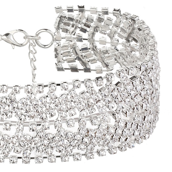 

Wholesale- designer luxury very glittering beautiful exaggerated full rhinestone diamond statement collar choker necklace for woman girls