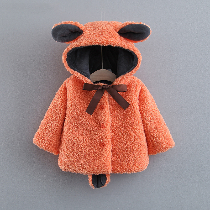 

Warm Thick Baby Coats Casual Baby Kids Winter Clothing Outwear Little Boy Girl Hooded Cartoon Costume Infant Girls Coats, Orange