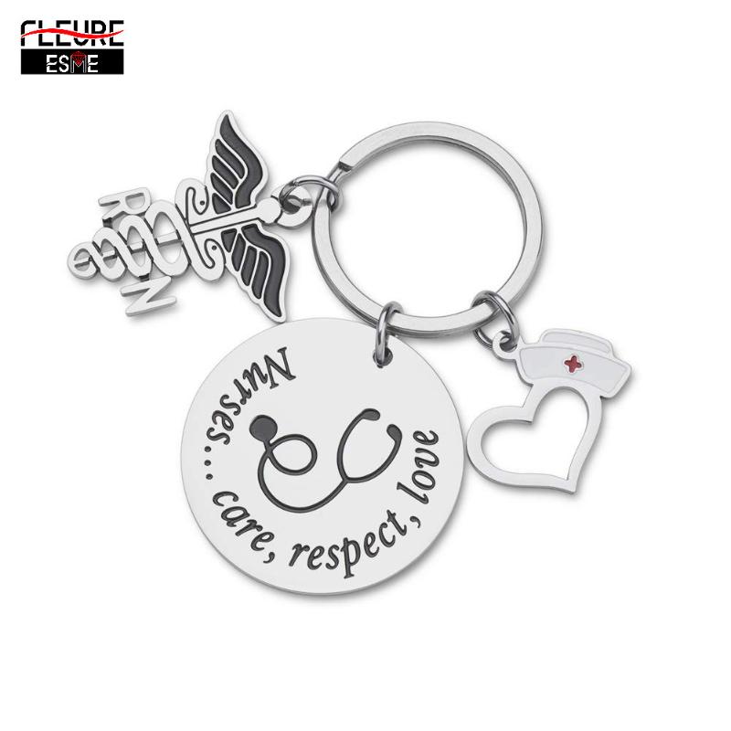 

Nursing Graduation Gift Keychain for Her Him Women Men Appreciation Key Ring Practitioner RN Charm Student Gift