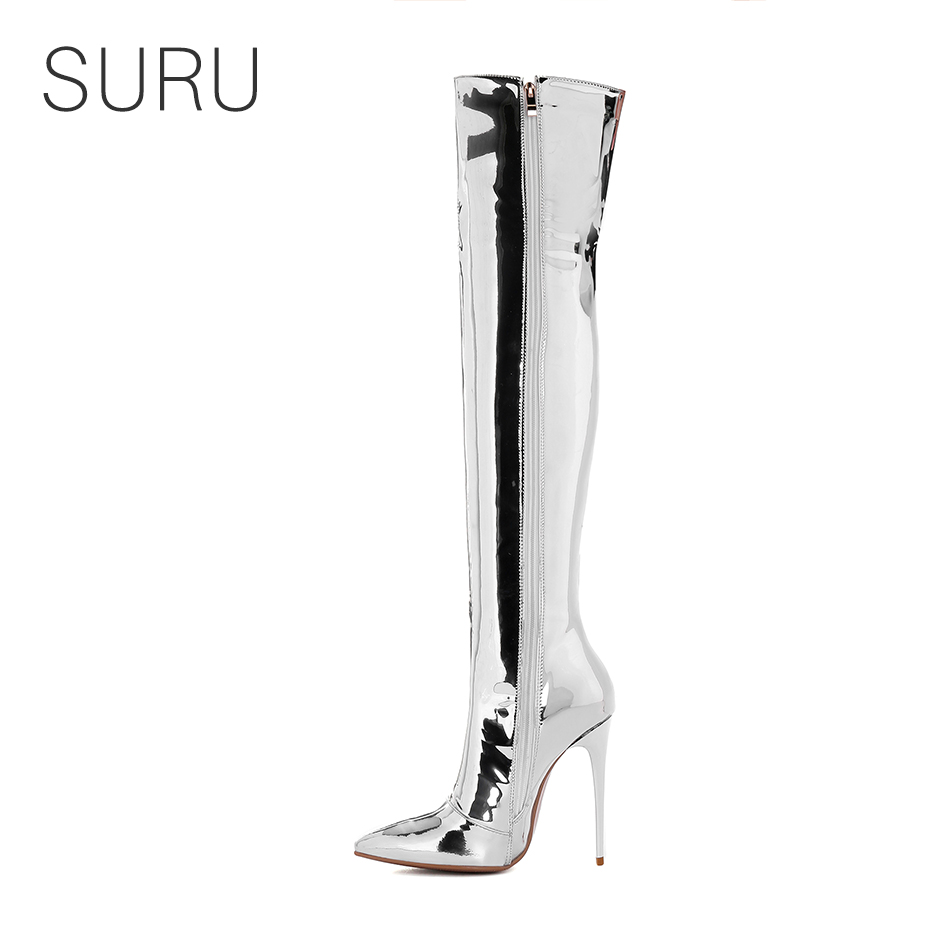 long silver boots