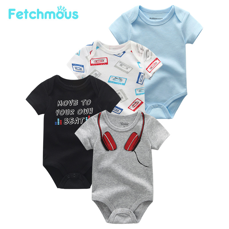 

4PCS/LOT Baby Romper Clothing Short Sleeve Cotton overalls Newborn clothes boys girls jumpsuits roupas de baby onesie